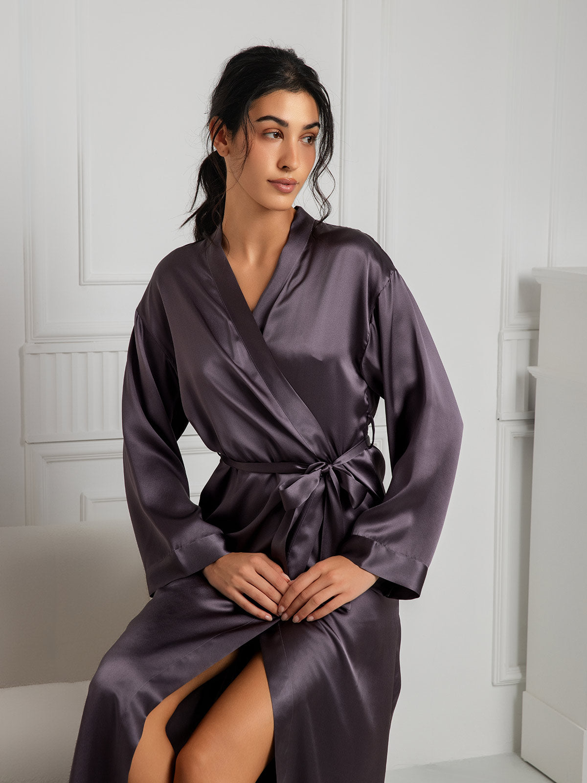 Pure Silk Elegant Women's Long Robe