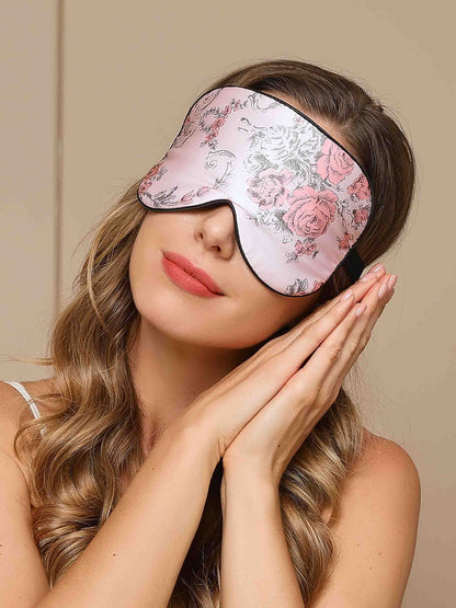 Pure Silk Flower Printed Sleep Eye Mask