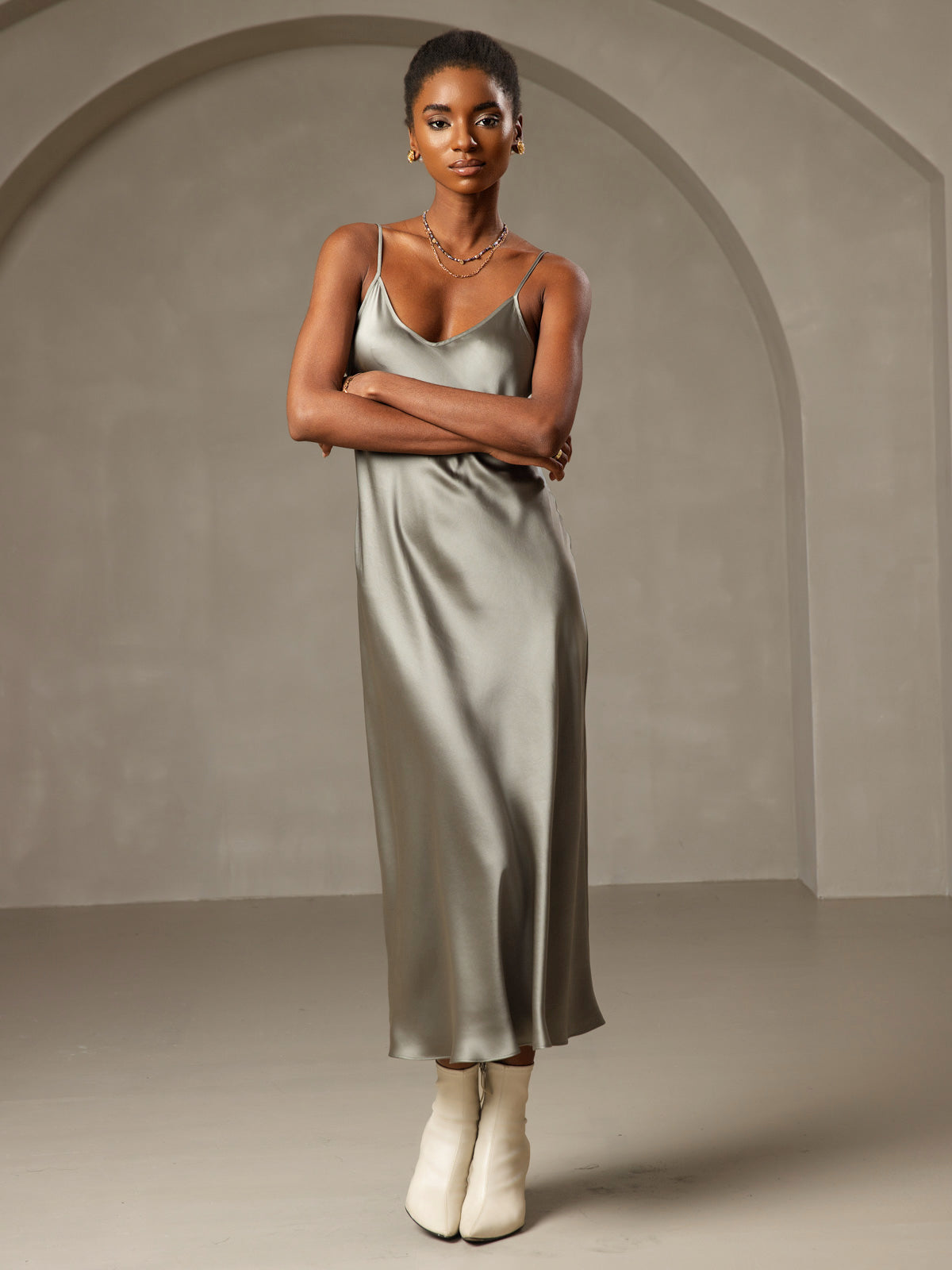 Classic Long Silk Slip Dress