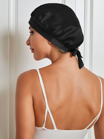 Pure Silk Classic Sleep Cap with Ribbons