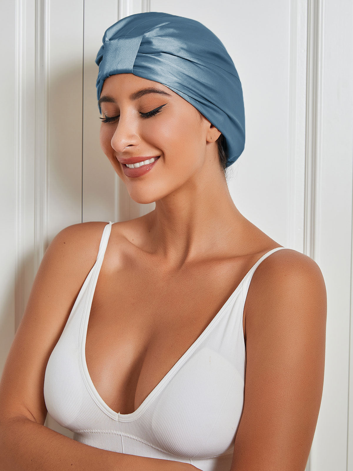 Pure Silk Double Layer Night Turban Sleep Cap