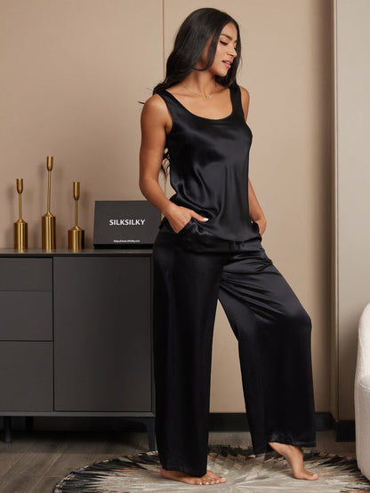 Pure Silk Cami & Wide Leg Pants Pajama Set