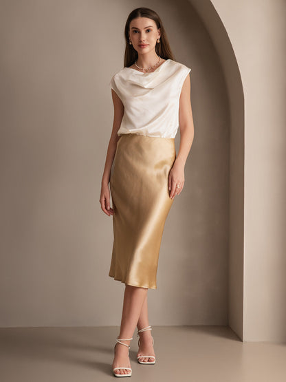 Pure Silk Basic Elegant Skirt