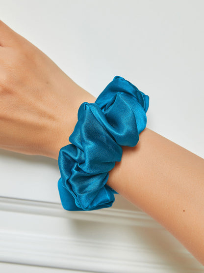 Pure Silk Midnight Scrunchies - Middle - 3.5cm