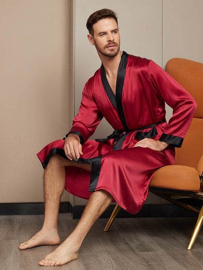 Pure Silk Classic Long Sleeve Mens Robe