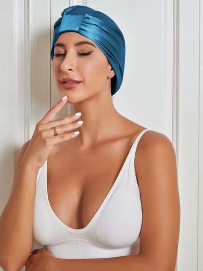 Pure Silk Double Layer Night Turban Sleep Cap