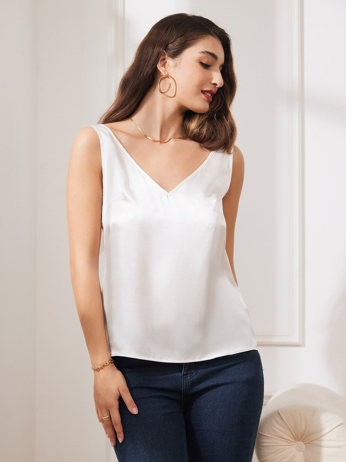 Pure Silk Straps Camisole Top