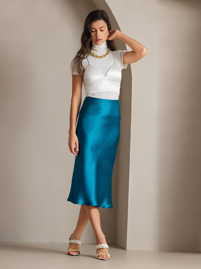 Pure Silk Basic Elegant Skirt