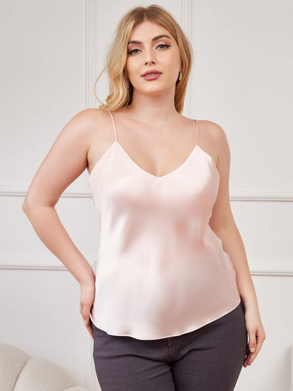 Women's Plus Size Silk Spaghetti Strap Camisole Top