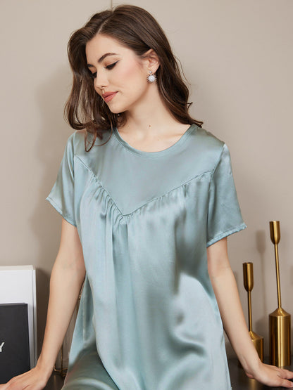 Pure Silk Solid Color Nightgown