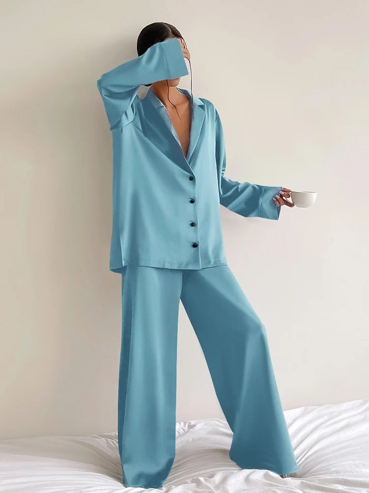 Silky Elegance Oversized Pajama Set | Esmée