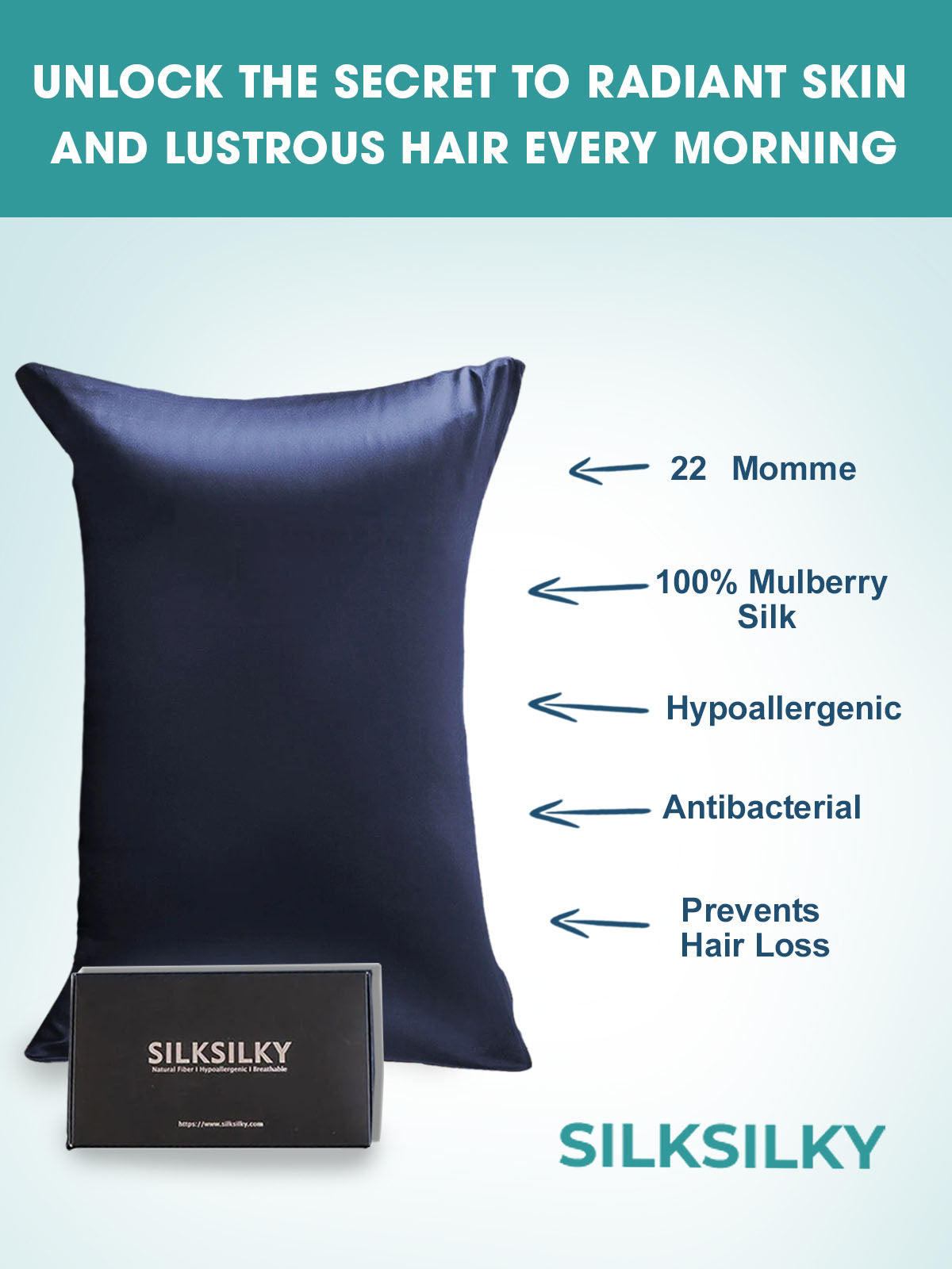 22Momme 100% Pure Silk Pillowcase - Envelope Closure