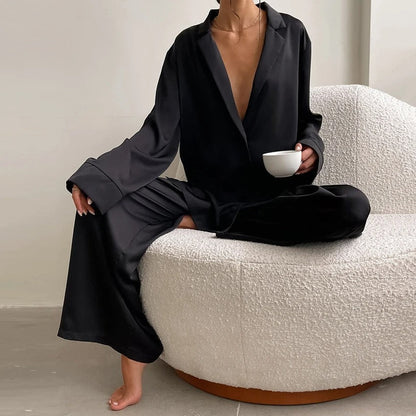 Silky Elegance Oversized Pajama Set | Esmée