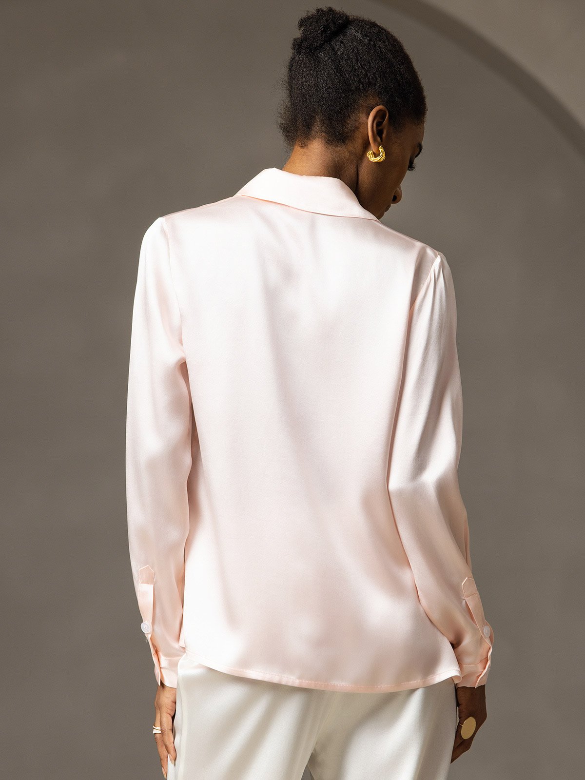 19 Momme Basic Silk Long-Sleeved Shirt