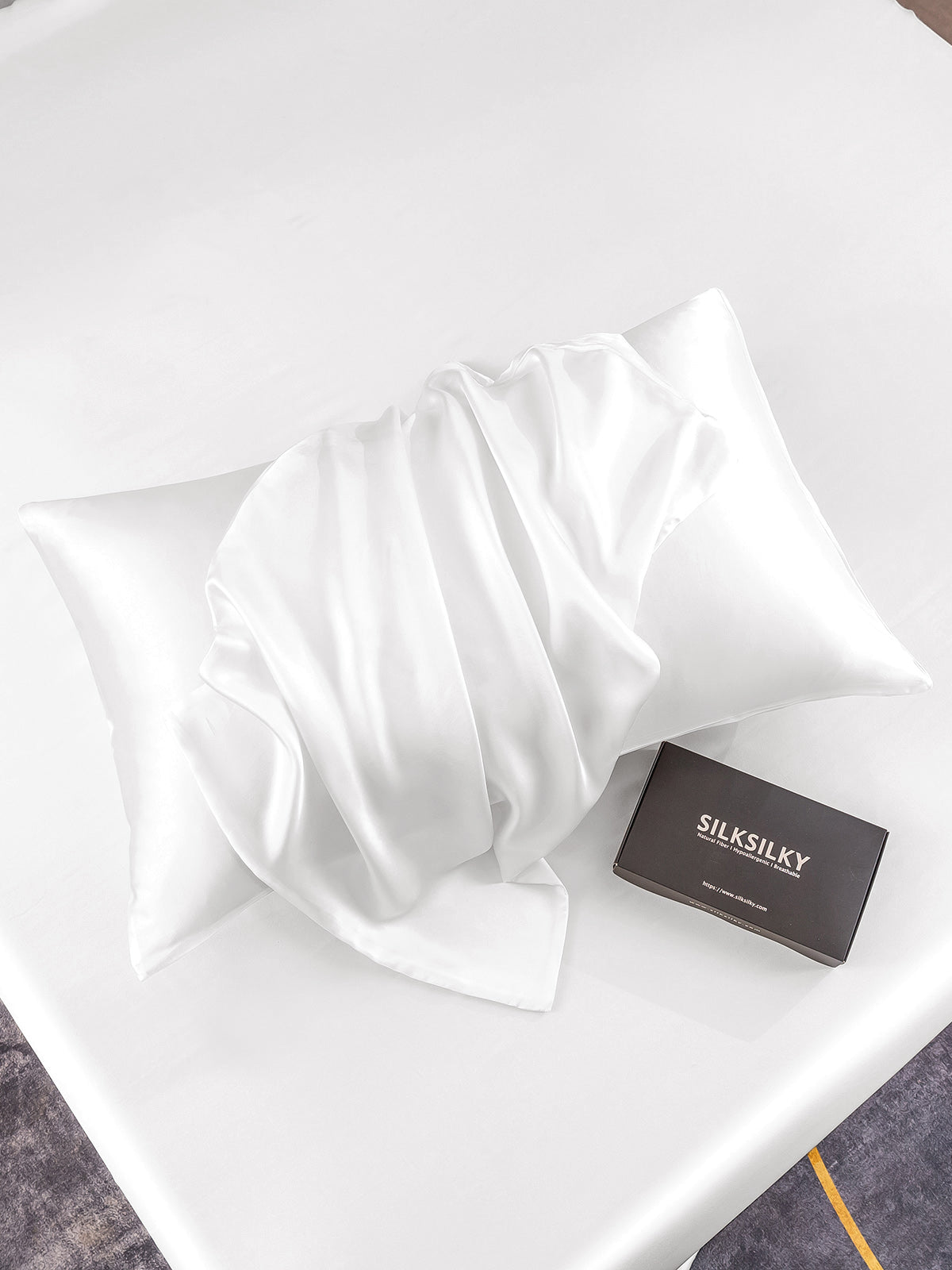 2Pcs 19Momme Pure Silk Pillowcases Bundle - Hidden Zipper