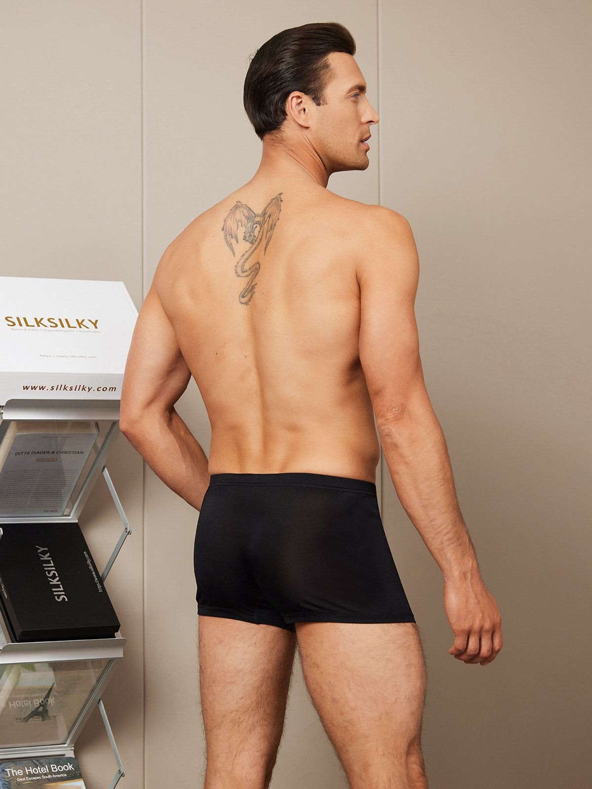 Men‘s Mulberry Silk Knitted Boxer Briefs Underwear