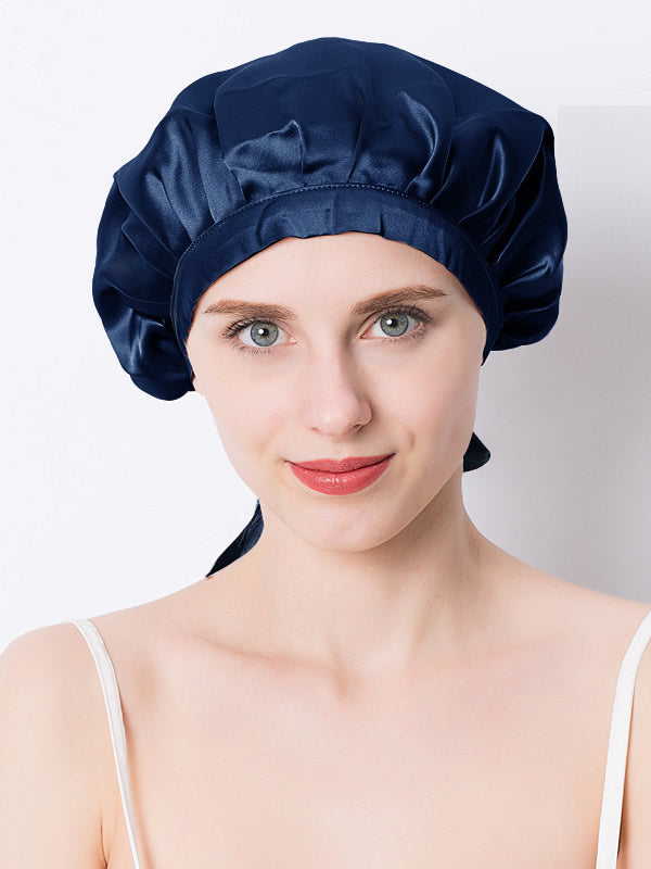 Pure Silk Classic Sleep Cap with Ribbons