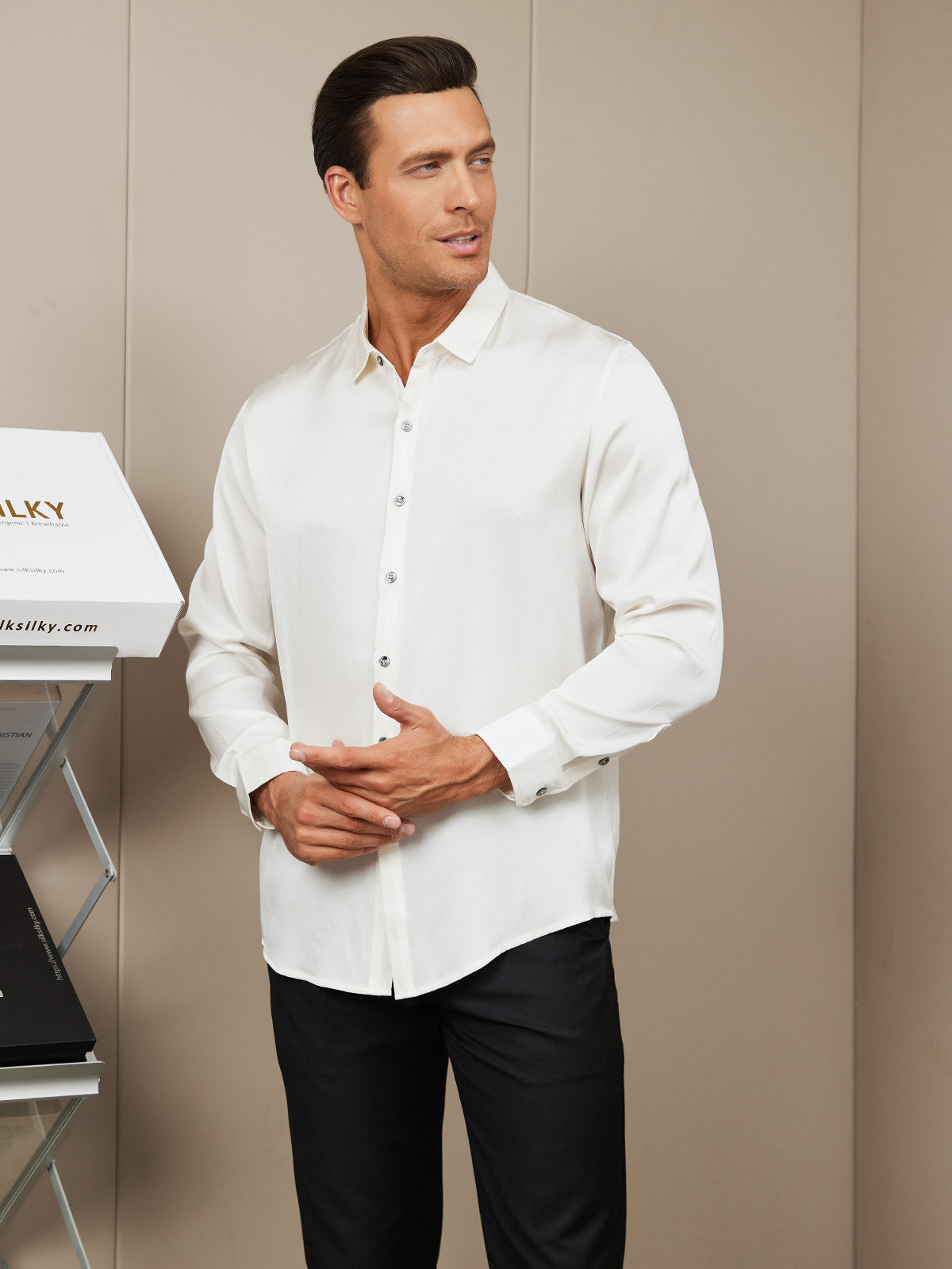 Silk Mens shirt with Long Sleeves