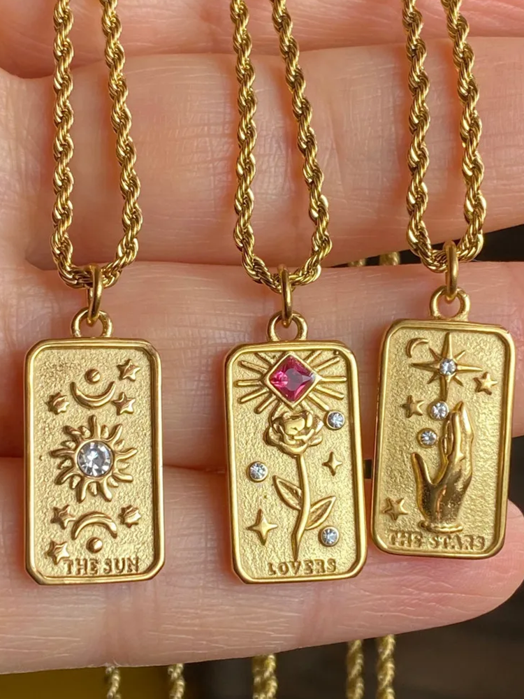 Gouden Tarot Kaart Stars Ketting | Astrid