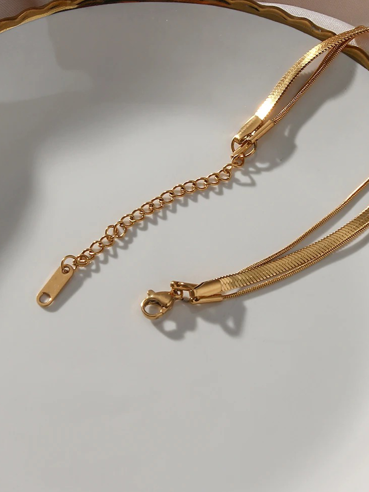 Gouden 3-Laagse Snake Chain Ketting | Seraphine