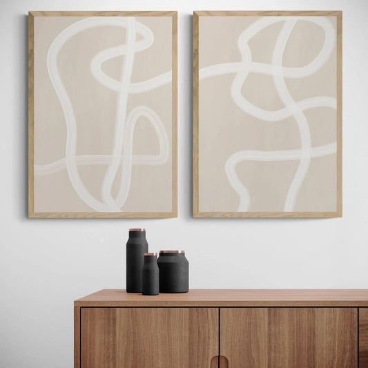 Beige Abstract Set by Elena Ristova