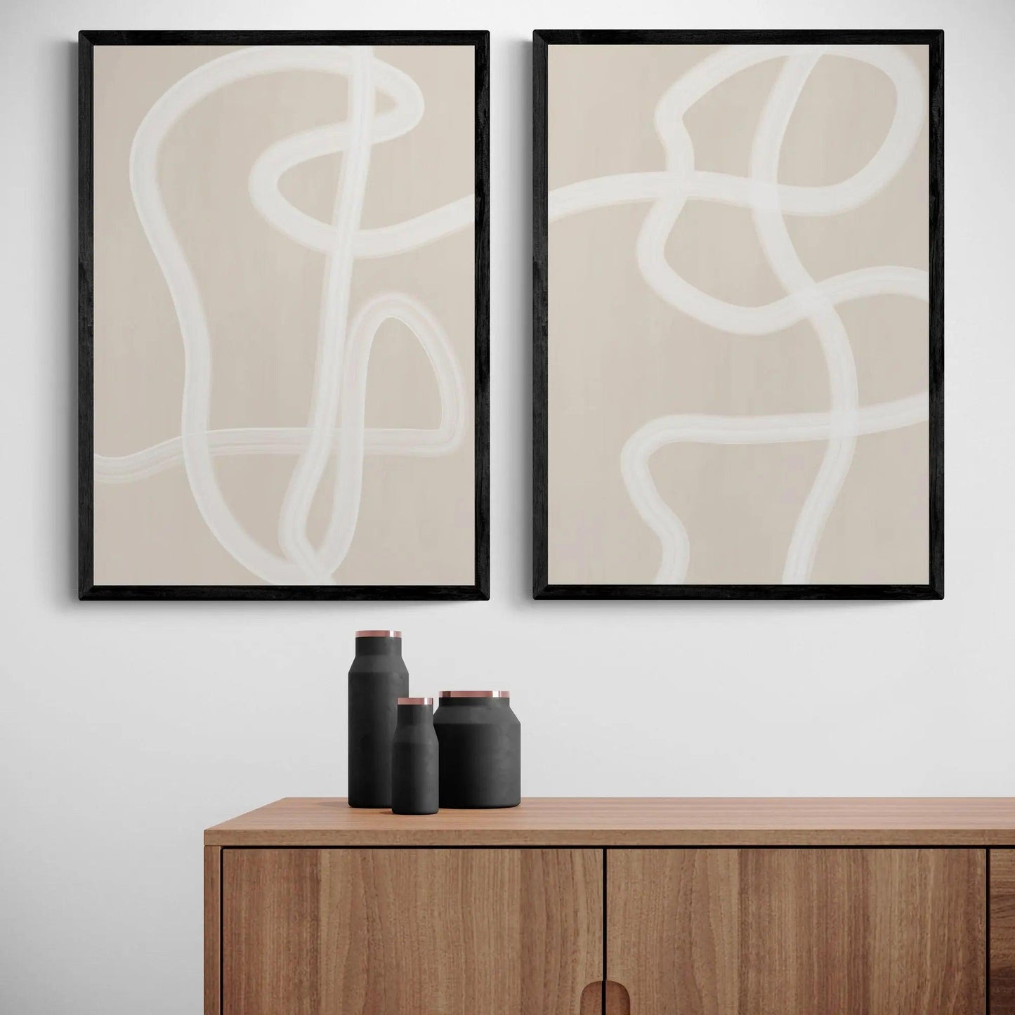 Beige Abstract Set by Elena Ristova