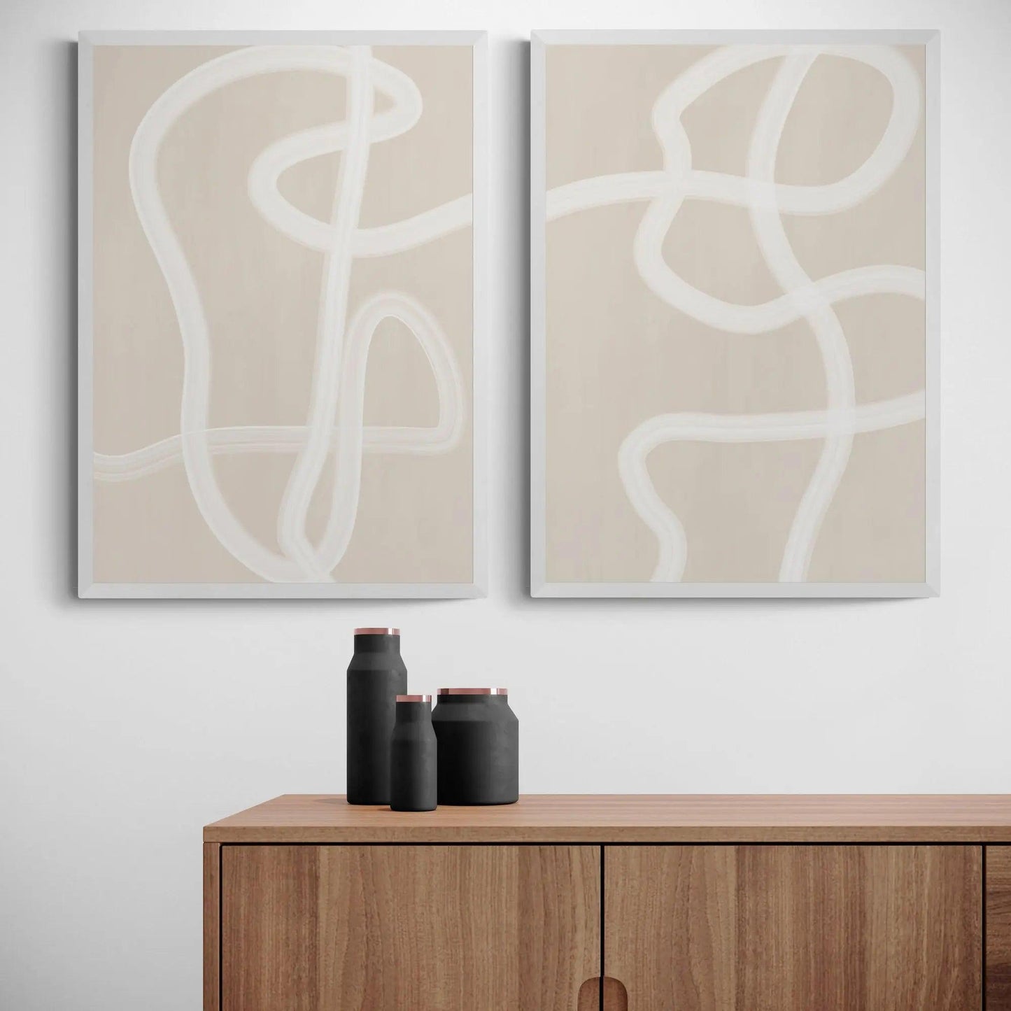 Beige Abstract Set by Elena Ristova