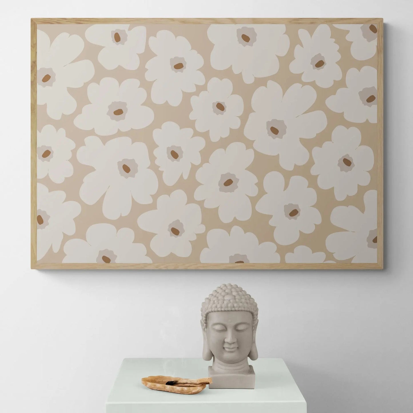 Beige Flower Abstract by Elena Ristova