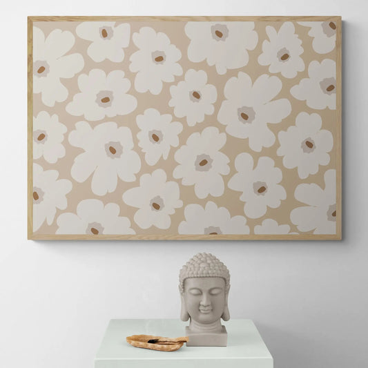 Beige Flower Abstract by Elena Ristova