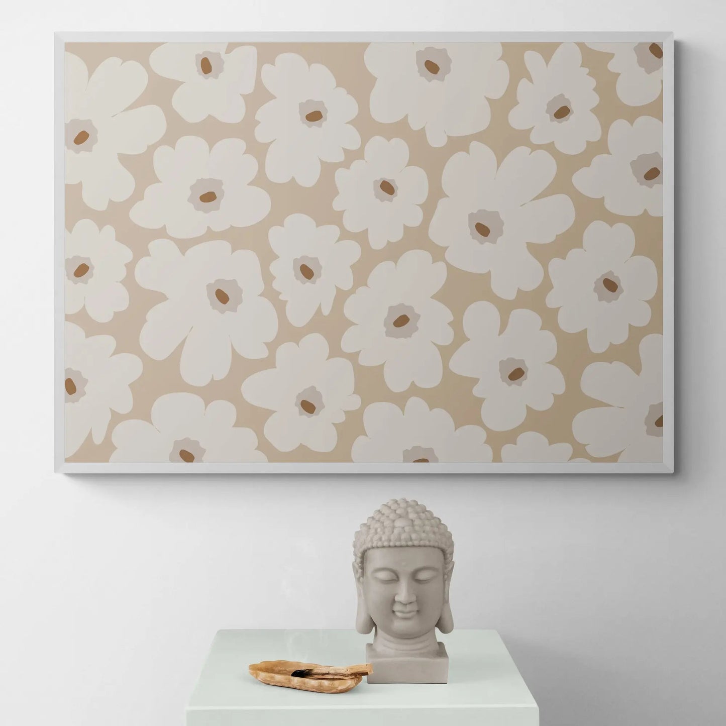 Beige Flower Abstract by Elena Ristova