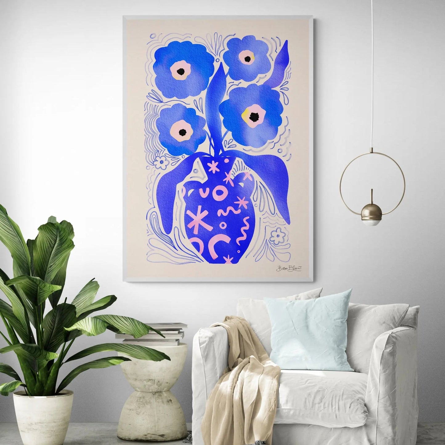 Blauw Flower Abstract by Baroo Bloom