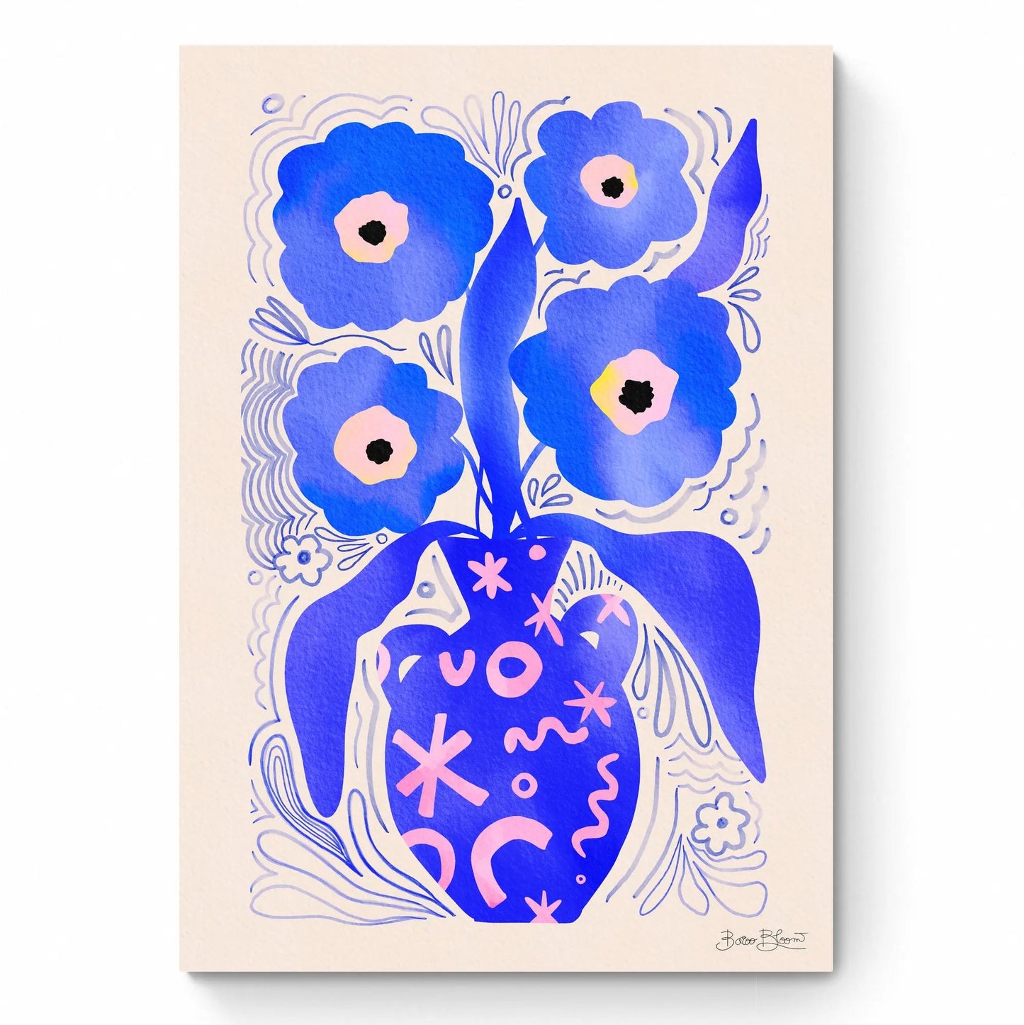 Blauw Flower Abstract by Baroo Bloom