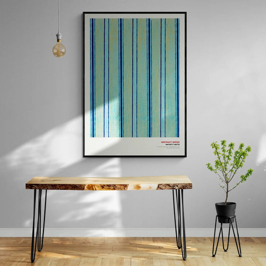 Blauw Japanese Woodblock Pattern Art Print