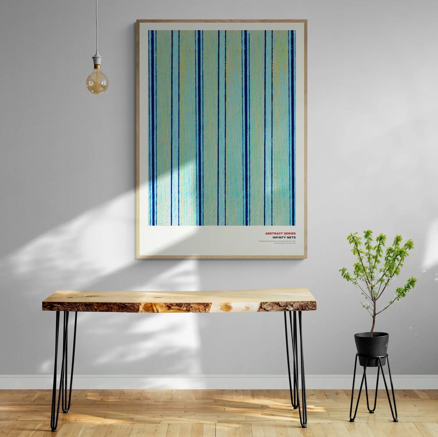 Blauw Japanese Woodblock Pattern Art Print