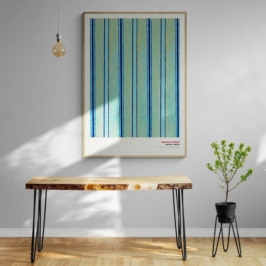 Blauw Japanese Woodblock Pattern Art Print