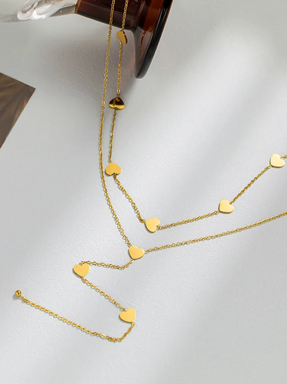 Gouden Gelaagde Hartjes Ketting | Amelie