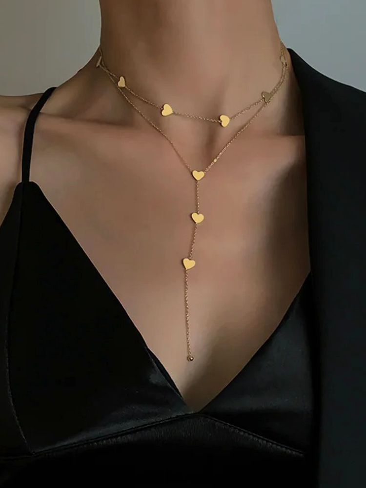 Gouden Gelaagde Hartjes Ketting | Amelie