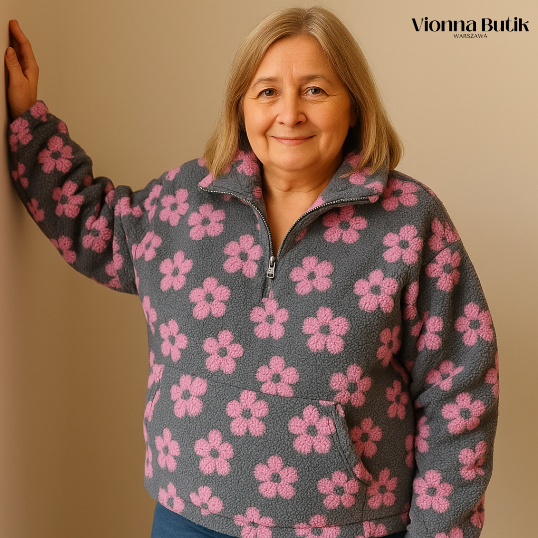 Daisy | Polarowa Bluza w Kwiatowy Wzór