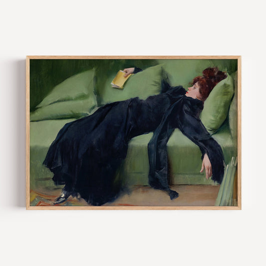 Decadent Young Vrouw Vintage Art Print