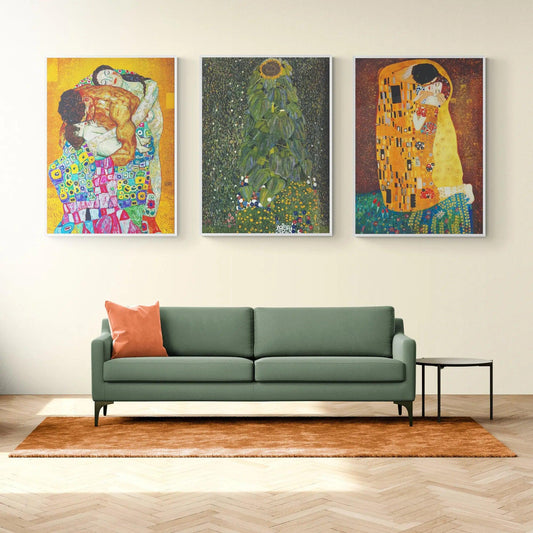 Die Familie Set of 3 by Gustav Klimt