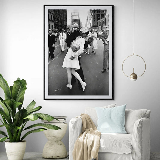 Happy Sailor Kissing Nurse 1945 Art Print