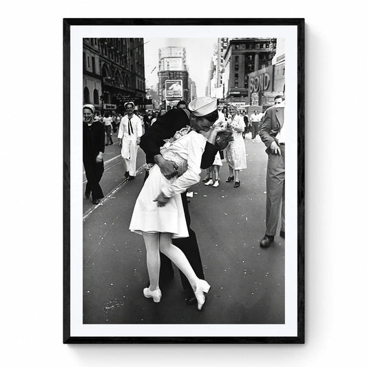 Happy Sailor Kissing Nurse 1945 Art Print