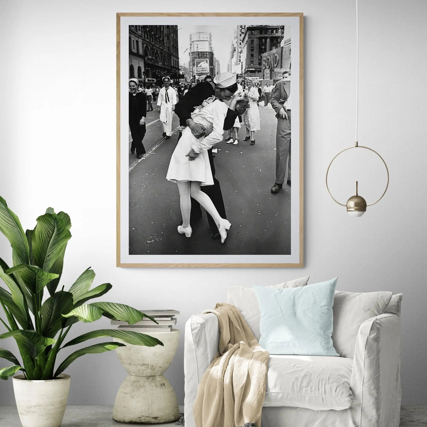 Happy Sailor Kissing Nurse 1945 Art Print