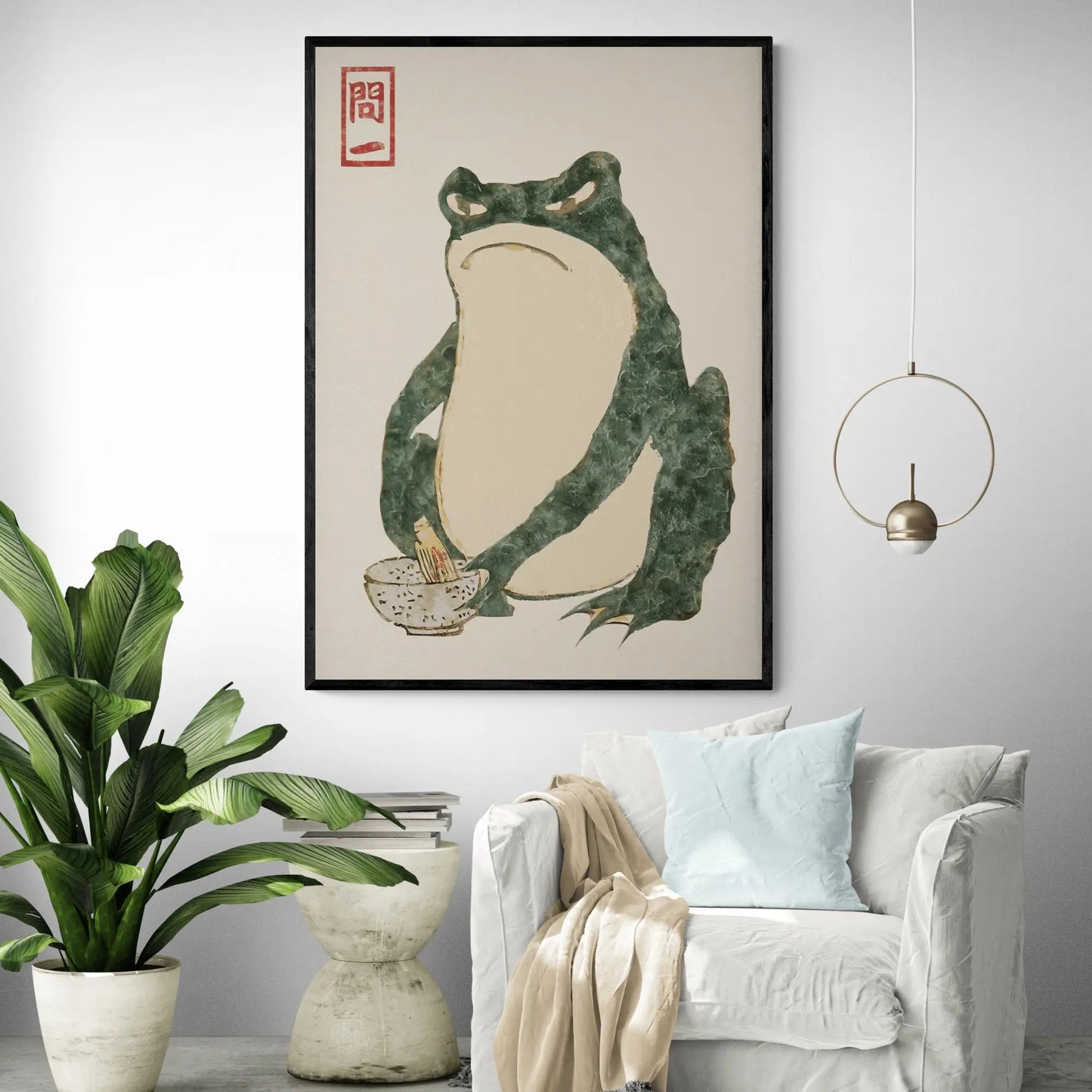 Japanese Green Frog Art Print