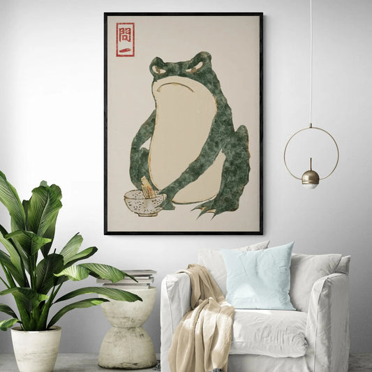 Japanese Green Frog Art Print