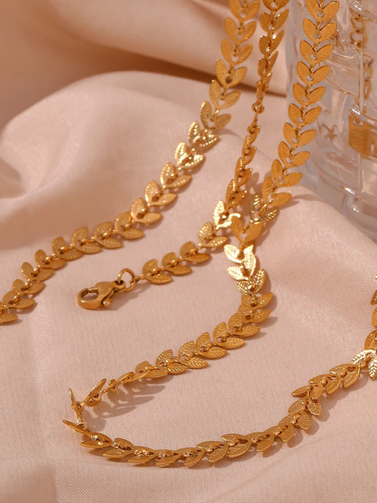 Gouden Leaf Ketting | Elowen