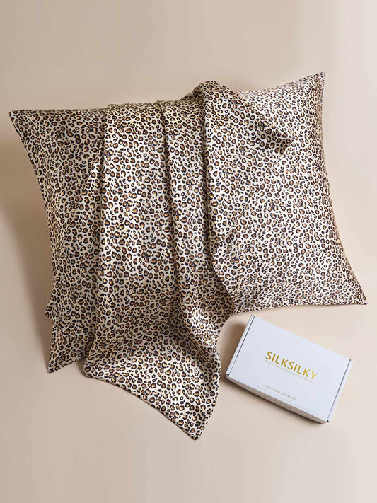 100% Mulberry Silk Pillowcase - Leopard