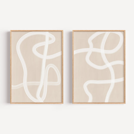 Beige Abstract Set by Elena Ristova