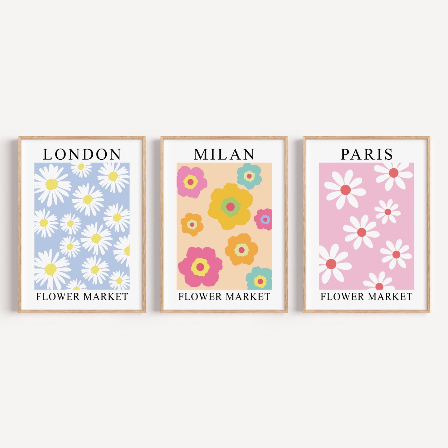 Flower Market Set of 3 Paris