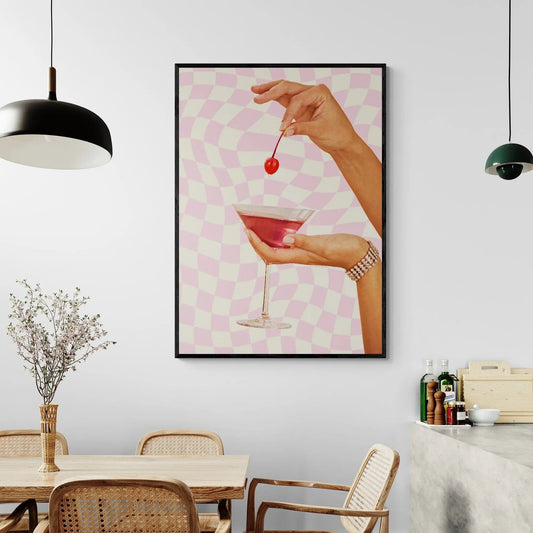 Pink Cocktail Art Print by Salty Biche